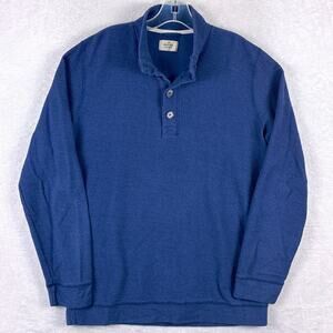 Marine Layer Clayton Textured Pullover Sweater Mens L Blue Preppy Coastal USA